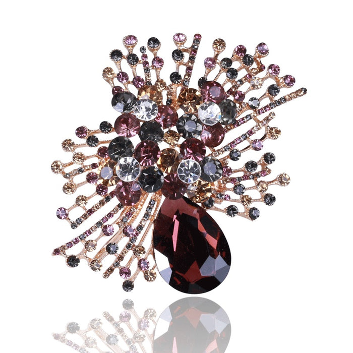 Alloy Crystal Brooch Pin For Women's Cardigan And Coat Decoration