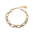 Alloy Zircon Chain Geometric Bangle Irregular European Light Luxury Elegant Summer Jewelry view 5