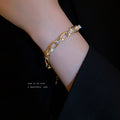 Alloy Zircon Chain Geometric Bangle Irregular European Light Luxury Elegant Summer Jewelry view 3