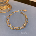 Alloy Zircon Chain Geometric Bangle Irregular European Light Luxury Elegant Summer Jewelry view 2