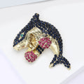 Fashion Alloy Rhinestone Boxing Shark Brooch For Coats And Cardigans view 3