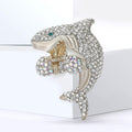 Fashion Alloy Rhinestone Boxing Shark Brooch For Coats And Cardigans view 2