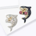 Fashion Alloy Rhinestone Boxing Shark Brooch For Coats And Cardigans view 4