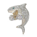 Fashion Alloy Rhinestone Boxing Shark Brooch For Coats And Cardigans view 5