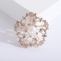 Alloy Pearl Rhinestone Flower Brooch Pin For Clothing Decoration view 6