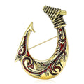 Alloy Vintage Fish Hook Brooch Pin For Coats And Clothing view 1