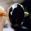 Palace Vintage Style Red Zircon Ring For Women, Luxury Business Event Statement Finger Jewelry view 4