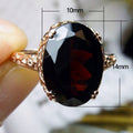 Palace Vintage Style Red Zircon Ring For Women, Luxury Business Event Statement Finger Jewelry view 5