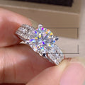 Classic Four Prong Cubic Zirconia Crystal Wedding Ring, Fashion Engagement Proposal Ring For Women view 5