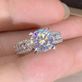 Classic Four Prong Cubic Zirconia Crystal Wedding Ring, Fashion Engagement Proposal Ring For Women view 4