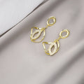 Elegant Geometric Alloy Rhinestone Round Stud Long Tassel Drop Dangle Earrings view 3
