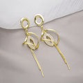 Elegant Geometric Alloy Rhinestone Round Stud Long Tassel Drop Dangle Earrings view 2