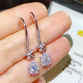 Korean Fresh Flower Pendant Earrings With Simple Zircon Drops For Women's Birthday Gift Jewelry view 2