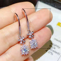 Korean Fresh Flower Pendant Earrings With Simple Zircon Drops For Women's Birthday Gift Jewelry view 5