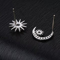 Korean Style Asymmetric Star And Moon Stud Earrings For Women Full Rhinestone Fashion Jewelry view 4