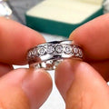 Vintage Simulated Diamond Men's Ring, Copper Cubic Zirconia Engagement Finger Jewelry view 4