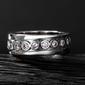 Vintage Simulated Diamond Men's Ring, Copper Cubic Zirconia Engagement Finger Jewelry view 2