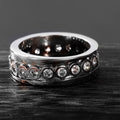 Vintage Simulated Diamond Men's Ring, Copper Cubic Zirconia Engagement Finger Jewelry view 3