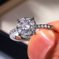 European American Four Prong Zircon Engagement Ring, Simple Fashion Proposal Wedding Jewelry For Women view 3