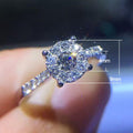 European American Four Prong Zircon Engagement Ring, Simple Fashion Proposal Wedding Jewelry For Women view 5
