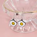 Cute Fried Egg Shape Enamel Alloy Drop Dangle Earrings For Women Cartoon Food Jewelry Earrings view 4