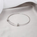 European American Smooth Round Adjustable Open Bangle Push Pull Enamel Oil Drip Bracelet view 2