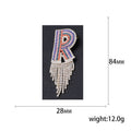Rhinestone Alloy Letter R Tassel Brooch Pin For Fashion Outfits view 5
