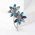 Alloy Crystal Flower Brooch For Coats Suits And Scarves view 2