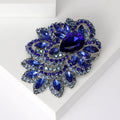 Alloy Crystal Glass Statement Brooch For Coat And Suit Decoration view 3