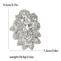 Alloy Crystal Glass Statement Brooch For Coat And Suit Decoration view 12