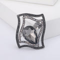 Black Rhinestone Glass Brooch Pin For Suits Cardigans And Gifts view 6
