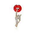 Alloy Cute Lips Brooch Pin For Sweater Coat Suit Decoration view 2