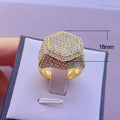 Alloy Full Rhinestone Diamond Shape Men's Ring, European American Fashion Finger Jewelry view 4