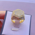 Alloy Full Rhinestone Diamond Shape Men's Ring, European American Fashion Finger Jewelry view 2