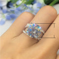 Classic Four Prong Cubic Zirconia Cross Ring For Women, Romantic Valentine's Day Jewelry Gift view 5