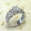 Vintage Palace Style Hollow Floral Pattern Zircon Ring For Women Creative Fashion Jewelry view 4