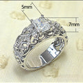 Vintage Palace Style Hollow Floral Pattern Zircon Ring For Women Creative Fashion Jewelry view 5