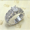 Vintage Palace Style Hollow Floral Pattern Zircon Ring For Women Creative Fashion Jewelry view 1