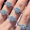 Classic Wedding Ring For Women Four Prong Round Zircon Micro Pave Luxury Bridal Jewelry view 2
