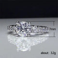 Copper Micro Pave Cubic Zirconia Wedding Ring, Romantic Bridal Finger Jewelry For Women view 5