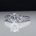 Copper Micro Pave Cubic Zirconia Wedding Ring, Romantic Bridal Finger Jewelry For Women view 2