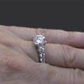 Copper Micro Pave Cubic Zirconia Wedding Ring, Romantic Bridal Finger Jewelry For Women view 4