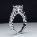 Copper Micro Pave Cubic Zirconia Wedding Ring, Romantic Bridal Finger Jewelry For Women view 3