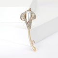 Alloy Crystal Flower Brooch Pin For Coats And Sweaters view 2