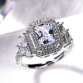 High End Full Zircon Women Ring European Style Creative Wedding Hand Jewelry Gift view 4