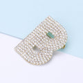 Gold Tone Alloy Rhinestone Letter B Brooch Pin For Unisex Wear view 2