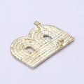 Gold Tone Alloy Rhinestone Letter B Brooch Pin For Unisex Wear view 3