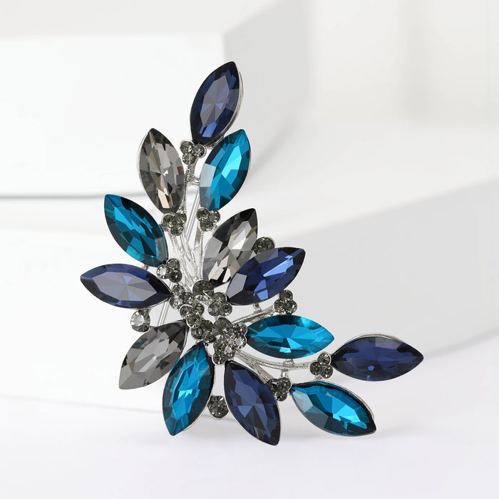 Alloy Crystal Glass Rhinestone Brooch For Coat And Dress Accessories