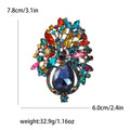 Alloy Rhinestone Glass Brooch Pin For Dresses And Suits – Multicolor view 6