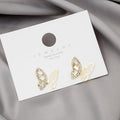 Elegant Luxury Zircon Rhinestone Butterfly Wing 925 Silver Needle Korean Fashion Women's Stud Earrings view 4
